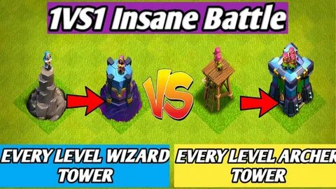 All Level WIZARD Vs All Level ARCHER TOWER 1 VS 1 Battle Cla