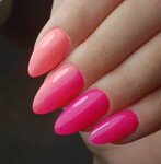 Pink and coral ombre nails Coral ombre nails, Ombre nails, P