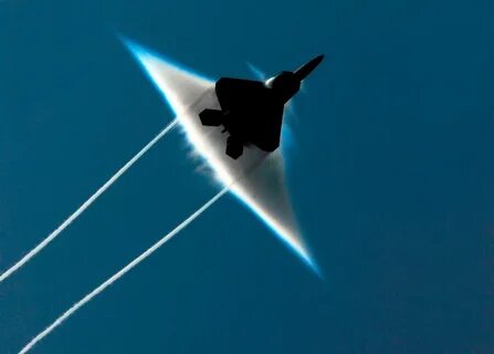 An F-22 Raptor breaking the sound barrier Fighter jets, Airc