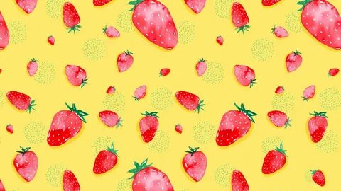 Red Strawberries Boho Yellow Background HD Boho Wallpapers H