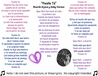 Fuiste Tú Lyrics Fuiste Tú Letra Ricardo Arjona Gaby Moreno 