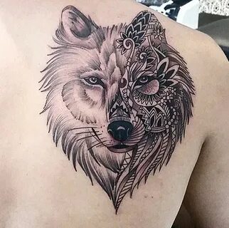 Pin by Emsi Akino on tattoos Mandala wolf, Head tattoos, Eye