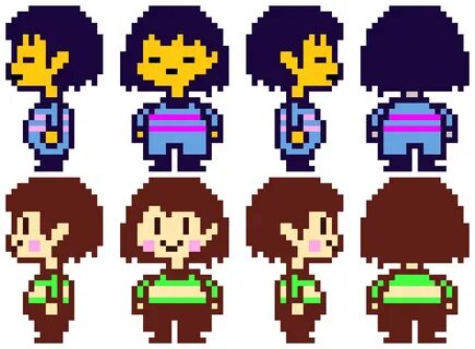 Purple Frisk and Chara Pixel Art Maker