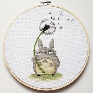 I finally finished Totoro. He is my 4th ... Funny embroidery