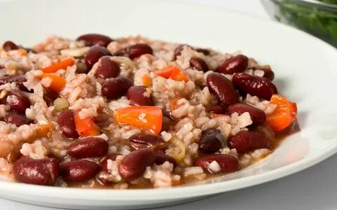 Arroz y frijoles rojos veganos de Portia y Ellen