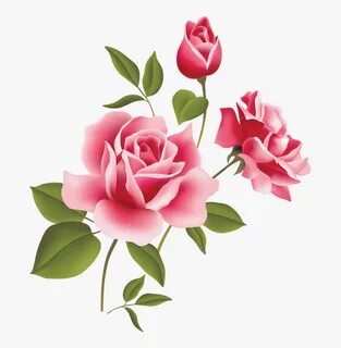 Clip Art Dark Pink Roses - Pink Rose Clipart, HD Png Downloa