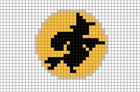 Witch Pixel Art Pixel art, Pixel art pattern, Halloween cros
