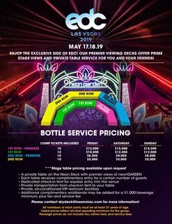 EDC Las Vegas Bottle Service & VIP Table Reservations - Las 