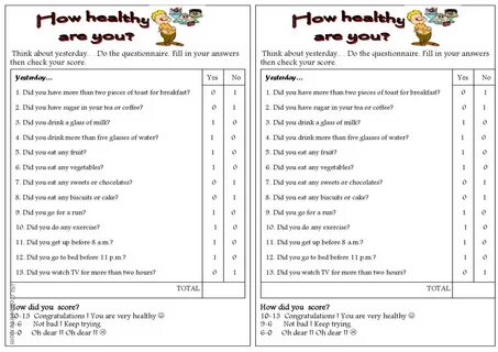 How healthy are you?