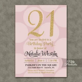 Pink and Gold Birthday Invitation - Collegio Sanlorenzo Temp