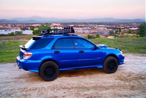 2007 lifted off-road blue Subaru Impreza WRX wagon @stepheno