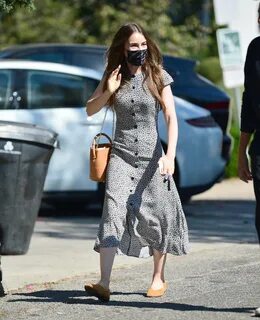 Lily Collins - In a long summer dress out in Los Angeles-16 