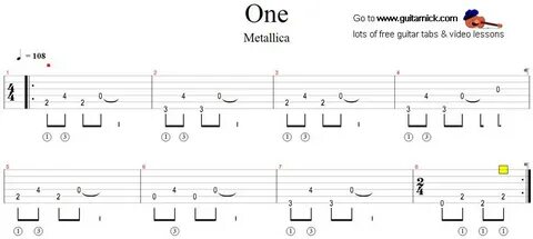 One - Metallica: guitar tab - GuitarNick.com