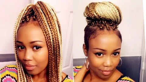 EASY BOX BRAIDS WITH KANEKALON HAIR/blonde and honey blonde 