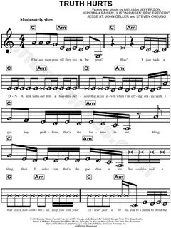 Lizzo "Truth Hurts" Sheet Music for Beginners in C Major - D