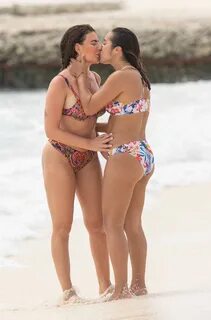 Megan Barton Hanson kisses girlfriend Chelcee Grimes as they