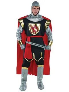 Adult Knight Costume Medieval Brave Crusader Fancy Dess Lanc