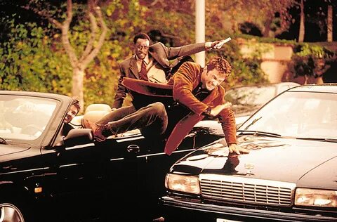 "Swordfish" movie still, 2001. L to R: Don Cheadle, Hugh Jac