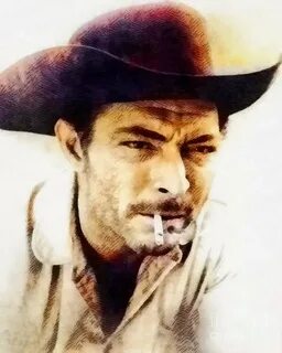 Lee Van Cleef, Vintage Actor by John Springfield Painting by