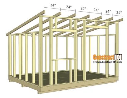 10x12 Lean To Shed Plans - Construct101 Diy storage shed, Wo