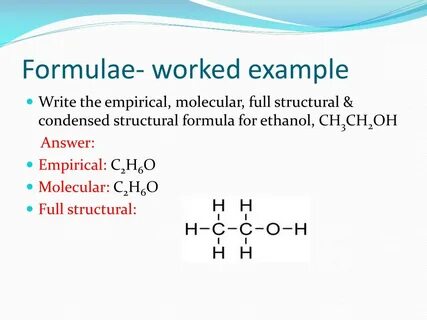 Methanol Condensed Structural Formula 10 Images - What Are T