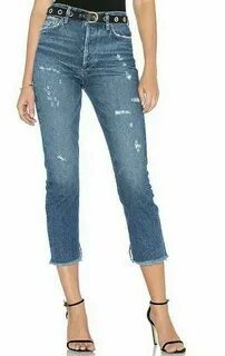 NEW Agolde Riley High Straight Crop Jeans Lowdown Denim 27 D