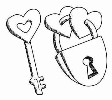 How To Draw A Heart With A Lock - Фото база