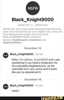 NSFW Black_Knight9000 redditor for 3,953 karma (NSFW 18+) Ju