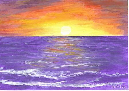 Sketch Ocean Sunset Drawing - Goimages Ever