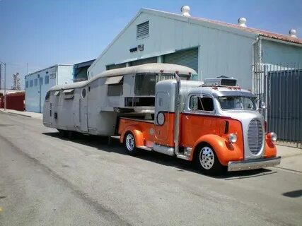 cool big snub nosed truck and trailer mobile homes Pinterest