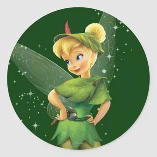 Tinker Bell Pose 24 Classic Round Sticker Zazzle.com Tinkerb