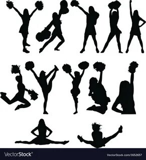 Cheerleaders Silhouette Vectors Illustrations For Free Downl