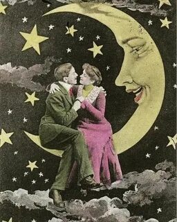 Love ❤ #thecollageempire. Moon art, Paper moon, Vintage moon