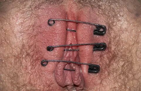 Pussy sewed with safety pins free BDSM needleplay porn pierc