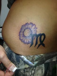 Tattoo #5 Virgo Symbol and Aster Flower which is the Septemb