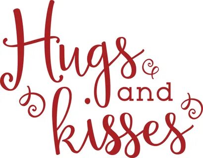 Hugs And Kisses Svg Cut File - Calligraphy Clipart - Full Si