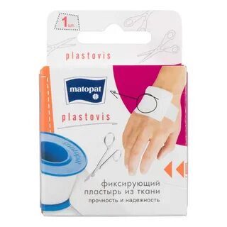 Пластырь Matopat Plastovis фиксирующий текстиль 2,5 см х 5 м