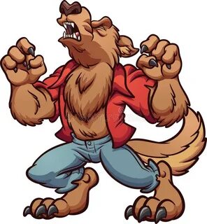 Cartoon Werewolf with Thought Bubble Stock Illustration - Il