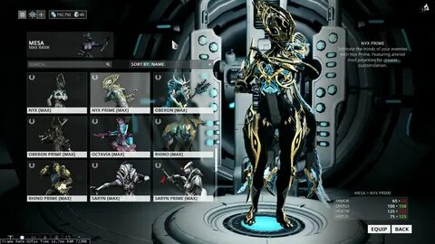 Warframe fashion frame mesa prime