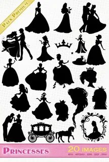 Princesses (Disney, ...) - Fichiers SVG, EPS, Silhouette Stu