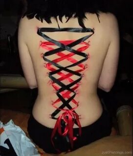 Awesome Corset Piercing On Back