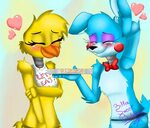 REQUEST:. Chica x Toy Bonnie by BitterSweetBubbles on Devian