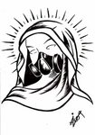 virgin mary drawings black white - Google Search Tattoo outl