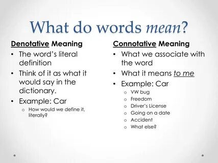 What do words mean? 