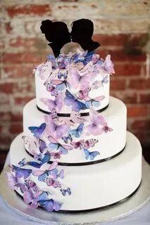 Purple Butterfly wedding cake Beautiful wedding cakes, Cool 