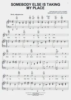 Somebody Else Is Taking My Place Piano Sheet Music