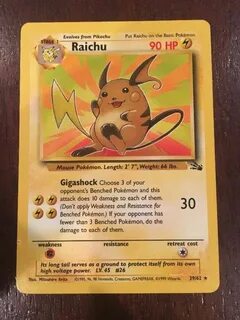 Raichu 29/62 Non-Holo Fossil Pokemon Card Pokemon cards, Pok
