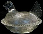 Hen on Nest candy dish White Indiana Glass Home Décor Home &