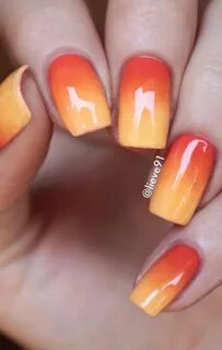 Orange & yellow ombre nails #gelnailpolishombre Yellow toe n