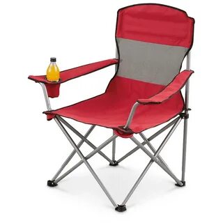 Red camping chair free image download